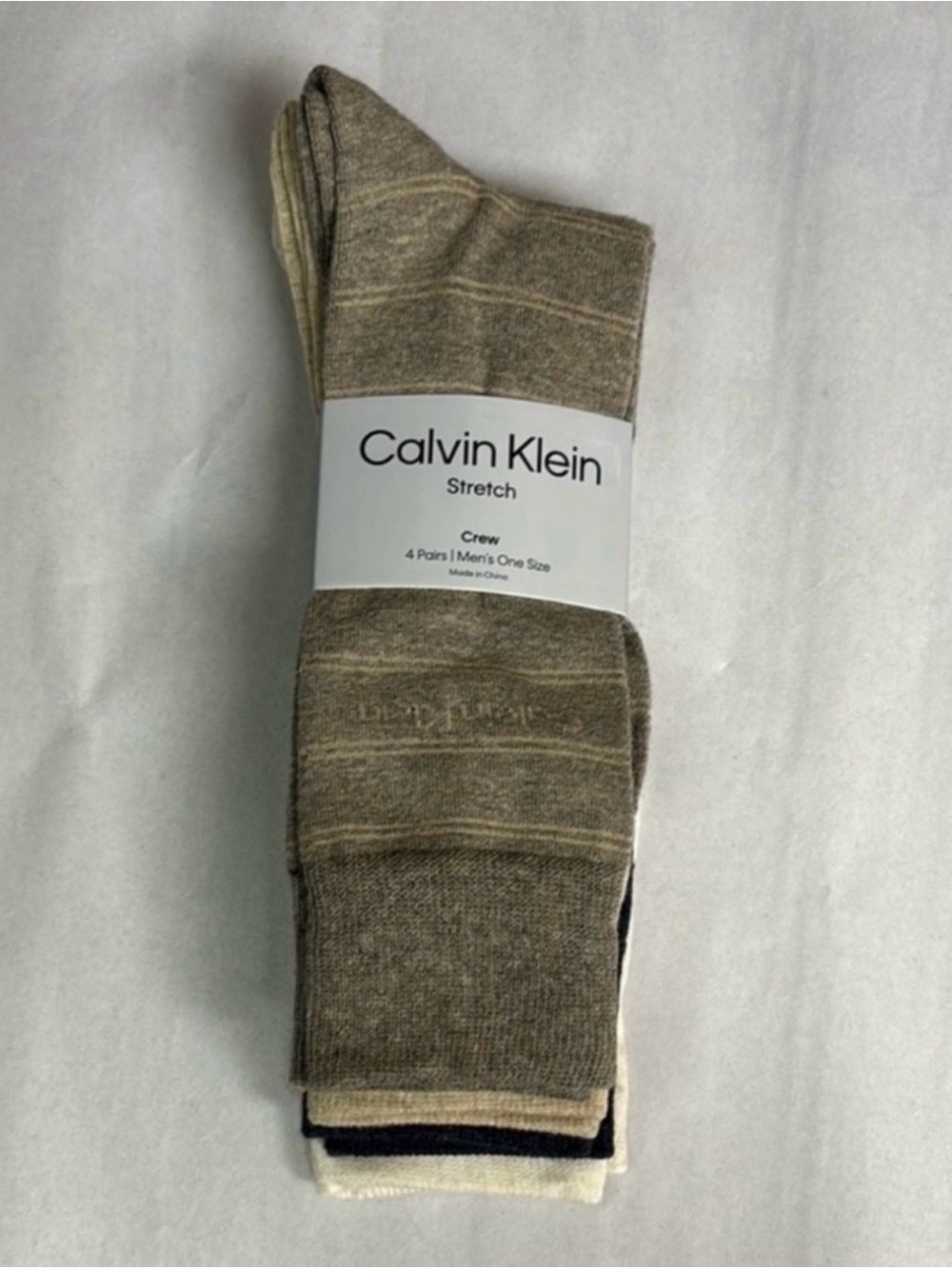 New Calvin Klein Socks 4 Pair Men’s Multicolor Casual Crew Socks Business Preppy